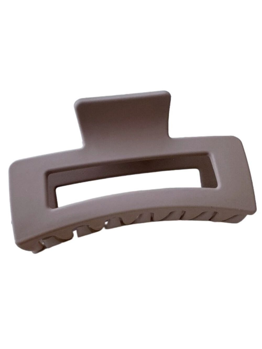 $10 (2 for $16) Large Solid Matte Taupe Hair Claw Clip Rectangular Crab Clip